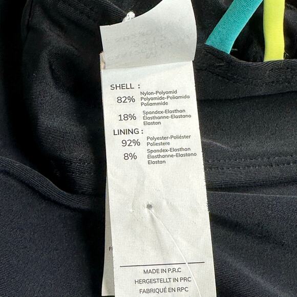 Cupshe Women 2 Piece Swimsuit Medium Black Neon Strappy Back High Waisted Cheeky - Picture 5 of 6